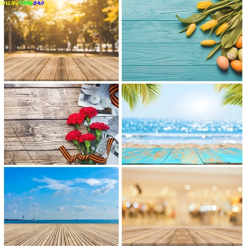 

Vinyl Custom Photography Backdrops Props Flower Planks Landscape Photo Studio Background 21820 WWA-06