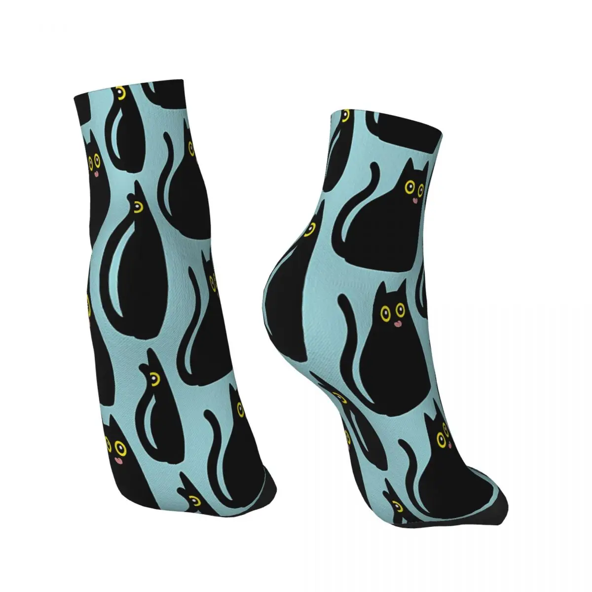 Copia De Tongue Out Black Cat Halloween Meme Ankle Socks Male Mens Women Autumn Stockings Polyester