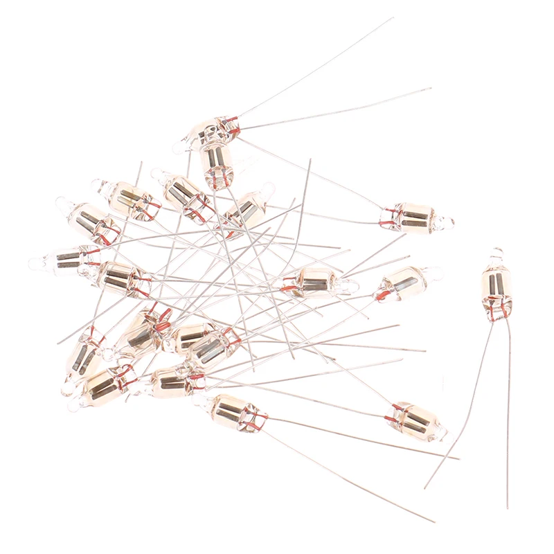 20 قطعة من مصابيح النيون 220 فولت - مصابيح مؤشر حمراء 5 × 13 مم للمفاتيح والأزرار، مصابيح بديلة عالمية