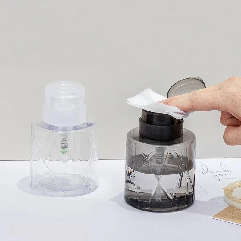 Lockable Empty Pump Dispenser Refillable Bottle Nail Manicure Cleaner Makeup Remover Container Press Bottle Nail Pressing Bottle