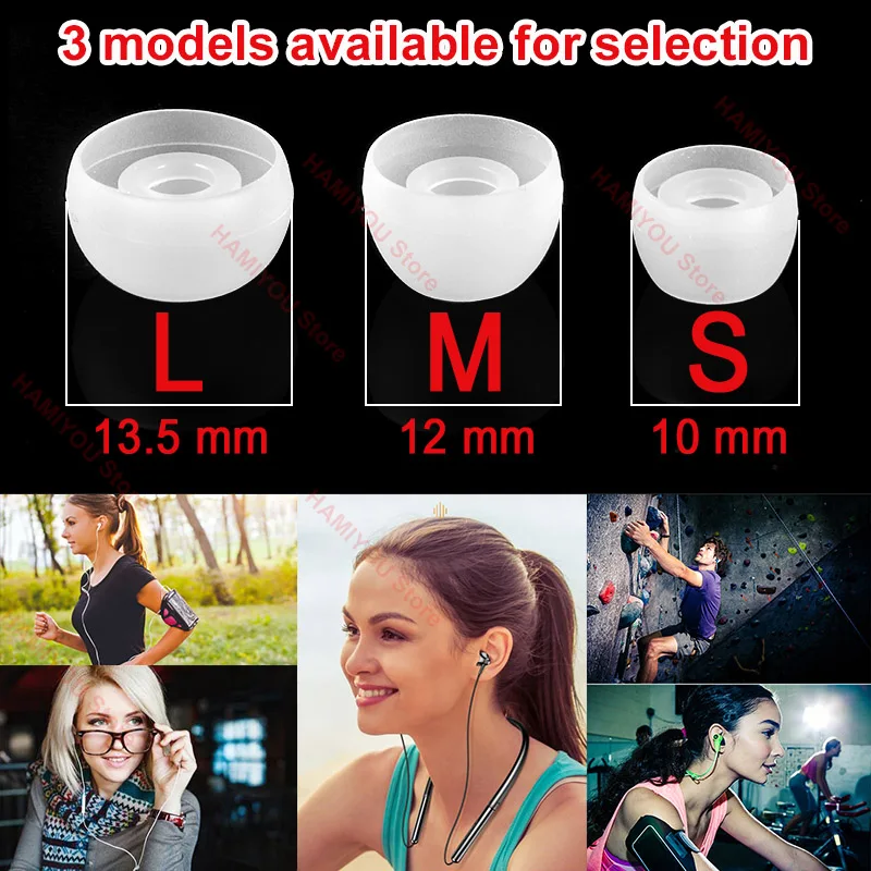 3 زوج/وحدة LMS مكافحة زلة مقاوم للماء استبدال سدادة الأذن الأذن نصائح منصات مجموعة سيليكون داخل الأذن سماعات الأذن يغطي غطاء 4-6 مللي متر لينة