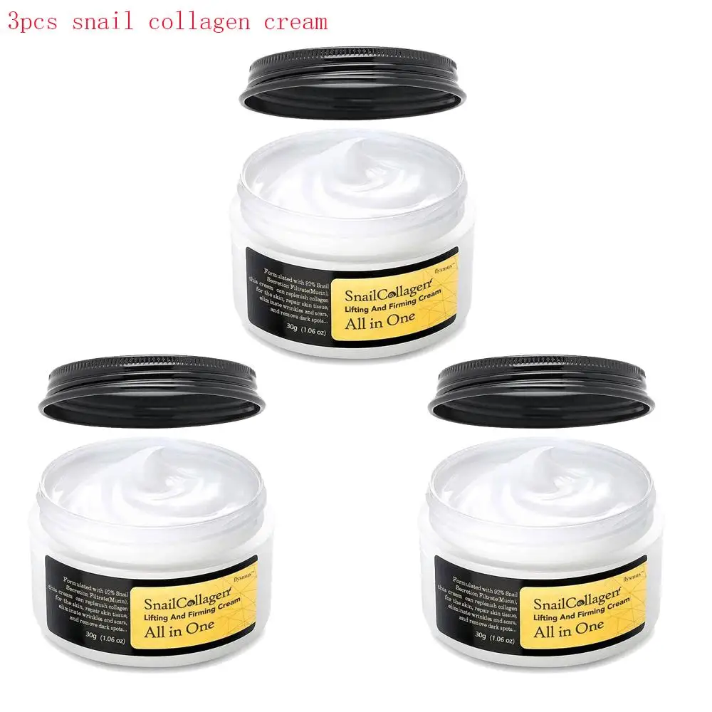 

3PCS Snail Collagen Face Cream Moisturizing Smoothing Nourishing Brightening Facial Cream Korean Cosmetics Skin Care Product