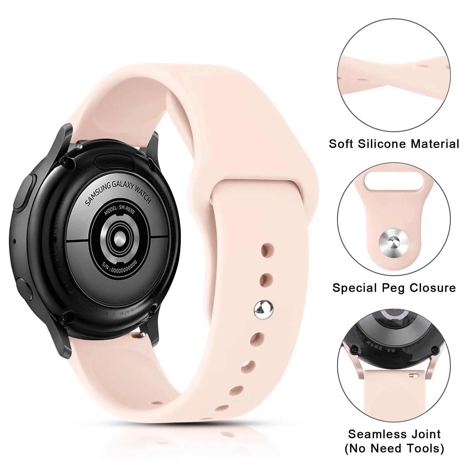 20mm 22mm Silicone Band For Garmin Forerunner 55 158 245 265 music/Vivoactive 3 4/Venu 2 Plus/Venu Sq/Vivomove 3 Strap Bracelet
