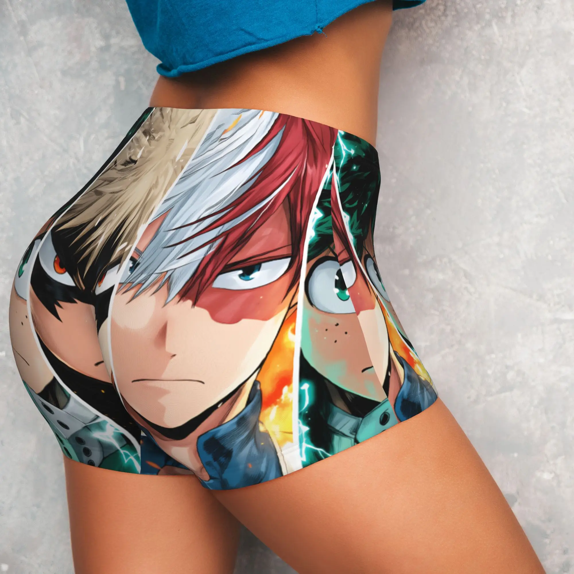 Women's  Izuku Midoriya My Hero Academia Katsuki Bakugo  Workout Yoga Shorts Shoto Todoroki Athletic Gym Volleyball Biker Shorts