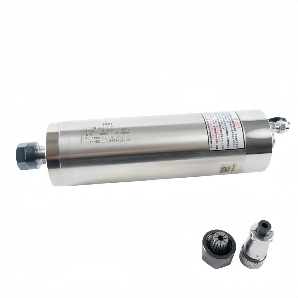 

HQD Gdk80-24z /2.2 Water Cooled 2.2kW MTC Water Cooling Spindle Motor For Cnc Machine