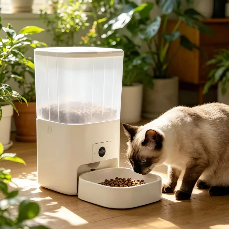 6L Automatic Cat Feeder With Camera Video Cat Pet Feeder Auto Vacuum Cat Food Dispenser Smart Control For Cats Dog Dry Food