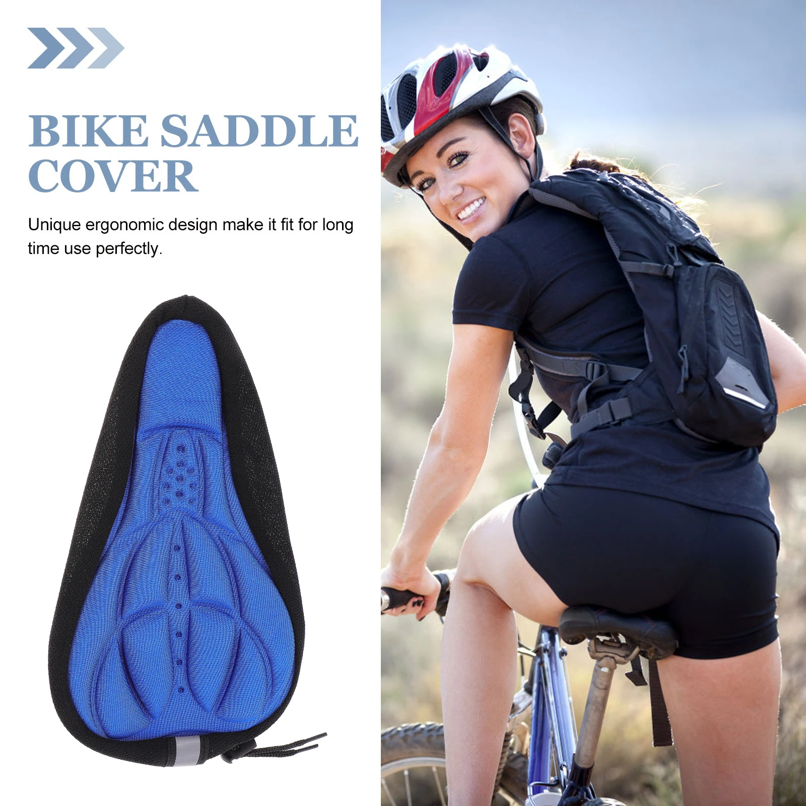 

Universal 3D Thick Bike Seat Cushion Cover Breathable Anti-Friction Design Large Size For All Bicycles Cycling Saddle Pad