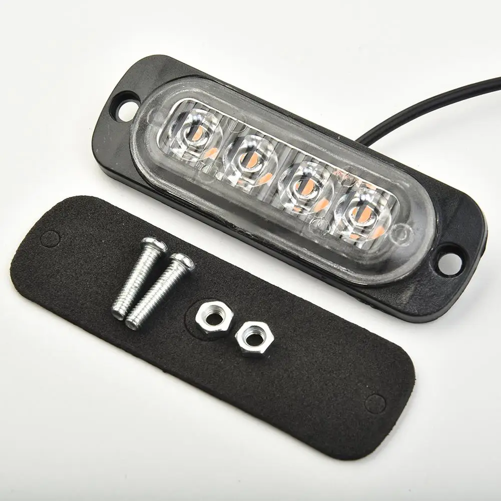 Luz de coche caliente de alta calidad con 2x tornillos 12-24V camión 12W 333mA útil 4LED Van coche anticolisión con tornillos