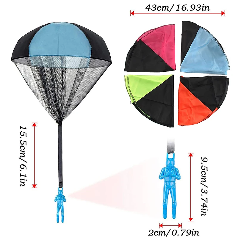 Ensemble de Lancer de Parachute pour Enfant, Jouets Volants d'Extérieur, avec Figurine de Soldat, dehors, Jeu Amusant, 5 Pièces