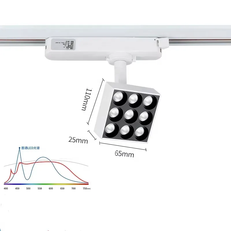 

Emitting Diode Track Light Adjustable Light Emitting Diode Surface Mount 3000k-6000k Adjustable 360 Degree Rotating Track Light