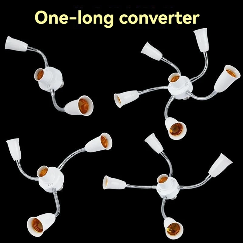 Adaptador divisor de bombilla LED E27, soporte de luz ajustable, convertidor de enchufe para exposiciones de oficina en casa, soporte de luz de 3 cabezales