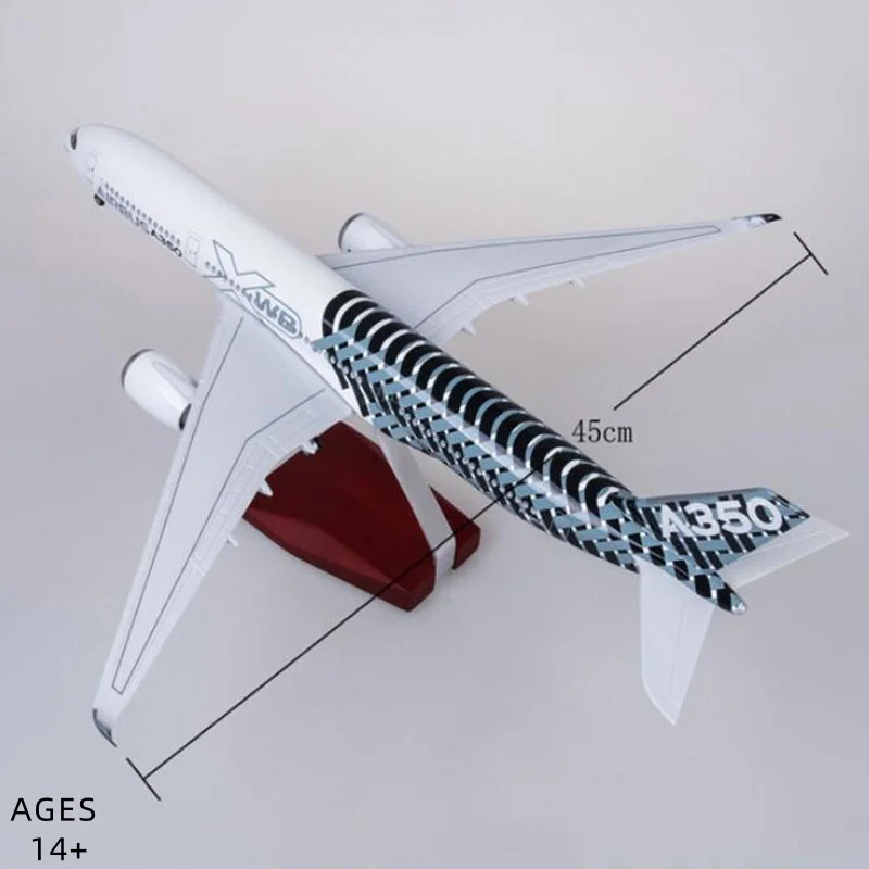 1/142 Scale 47CM Airplane Airbus A350 Prototype XWB Airways Model With lights and wheels Diecast Resin Plane Collection Gifts