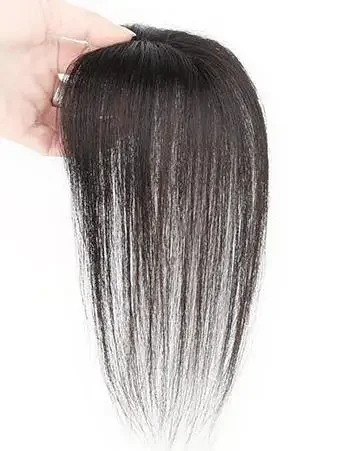 Imagen 2 del producto Cabello humano pequeño corazón de melocotón Invisible pieza de cabello transpirable adorno recto aumentar el volumen de venta para adelgazar el cabello de las mujeres