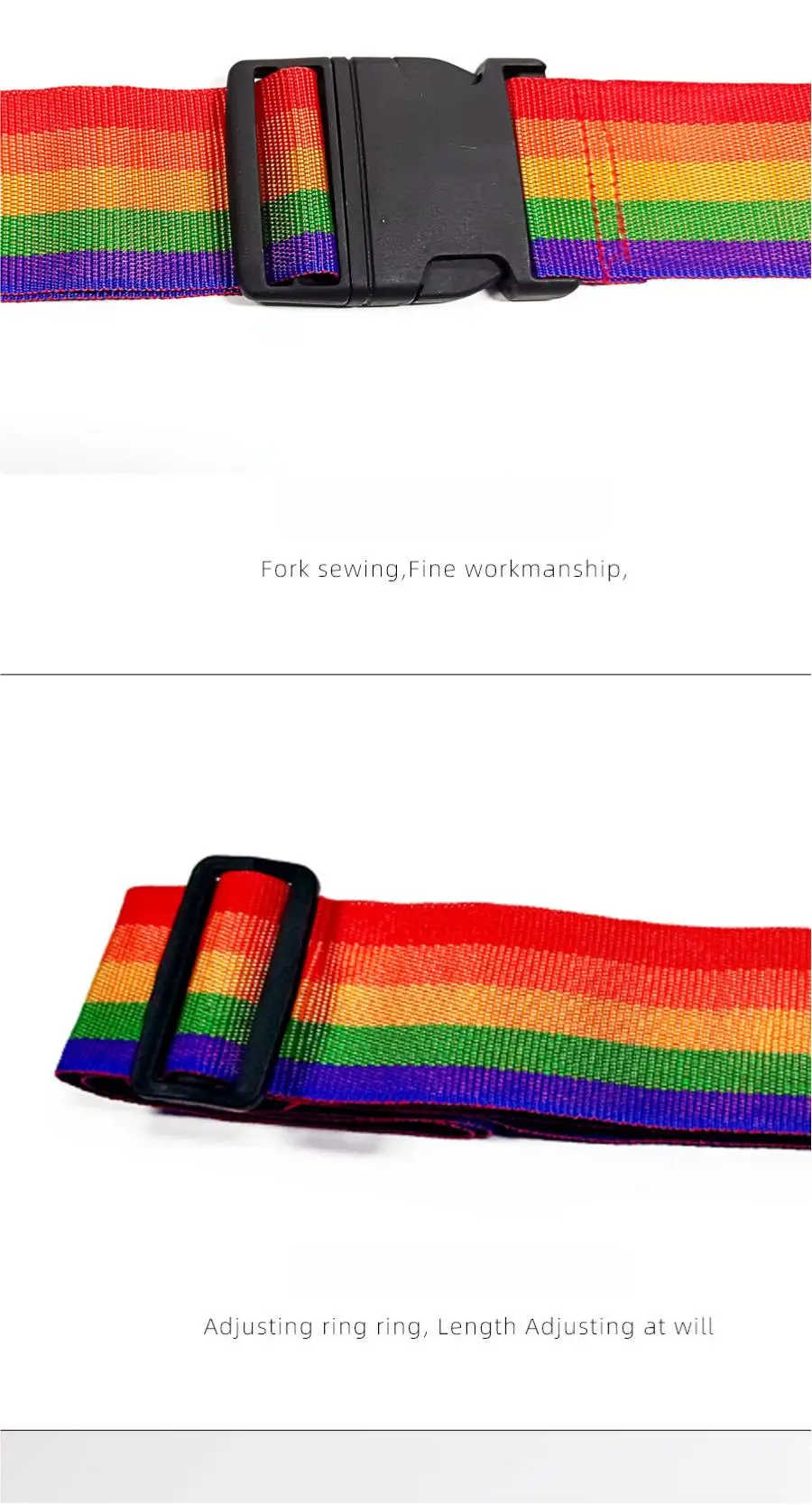 1 Stück 2M Verstellbarer Gepäckgurt Nylon-Schnallengurt Reisekoffer-Packgurt Gepäckfixiergurt Campingtaschen-Zubehör – Detail 5