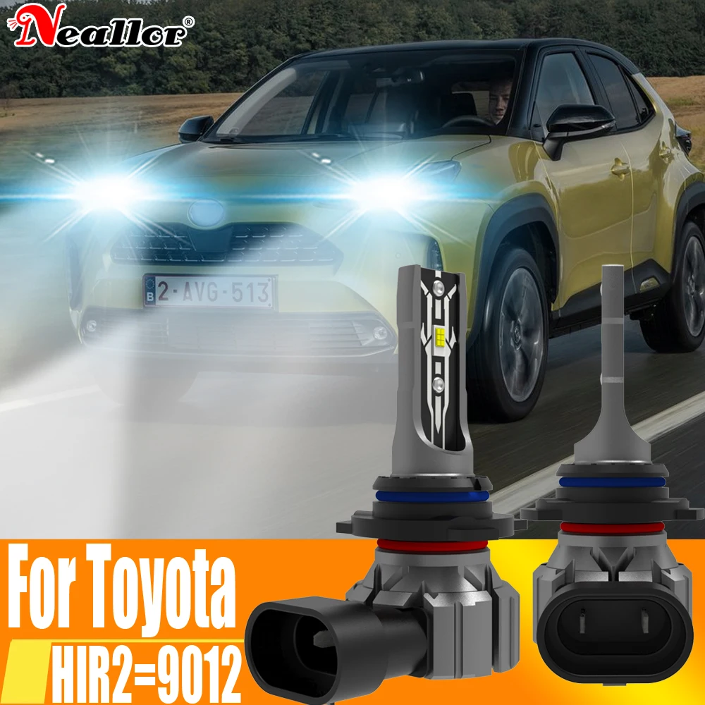 2x HIR2 Led Headlight Canbus No Error 9012 Car Bulb High Power 6000K White Light Diode Lamp 12v 55w For Toyota Yaris 2021 ~ 2023