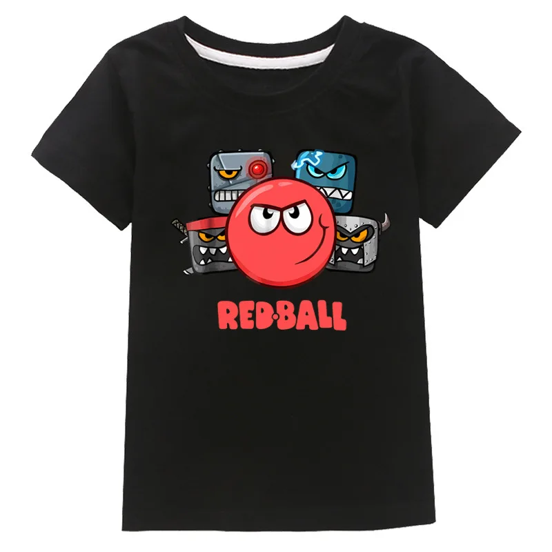 

Летняя горячая распродажа, детская футболка с принтом Red Ball 4, забавная одежда для девочек, черная футболка с короткими рукавами для маленьких мальчиков, детские топы
