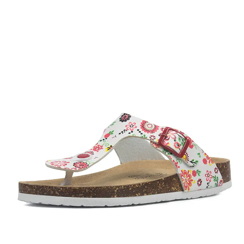 

New Summer Cork Slippers Shoe Women Casual Mixed Color PU Flip Flops Holiday Beach Slides Flat With Plus Size 35-45
