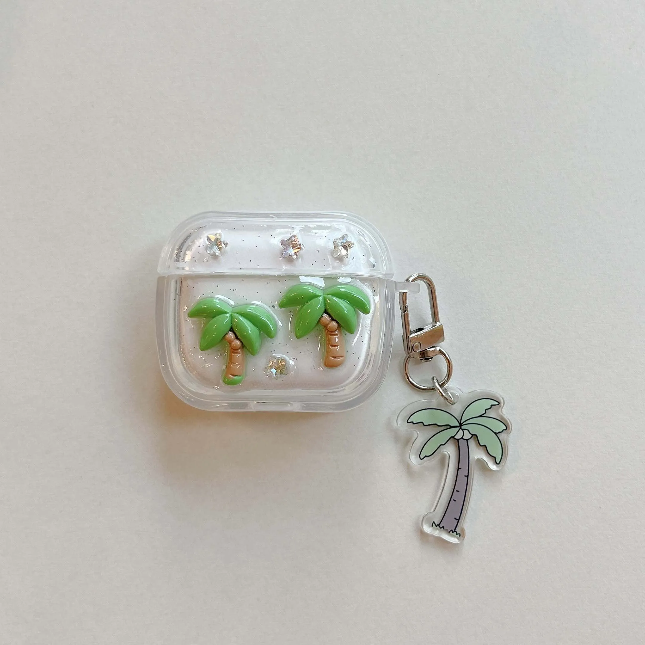 For Apple Airpods 4 3 1 Pro 2nd 2 Earphone Case Coconuts Tree Pendant 3D Pendant Wireless Bluetooth Charging Box