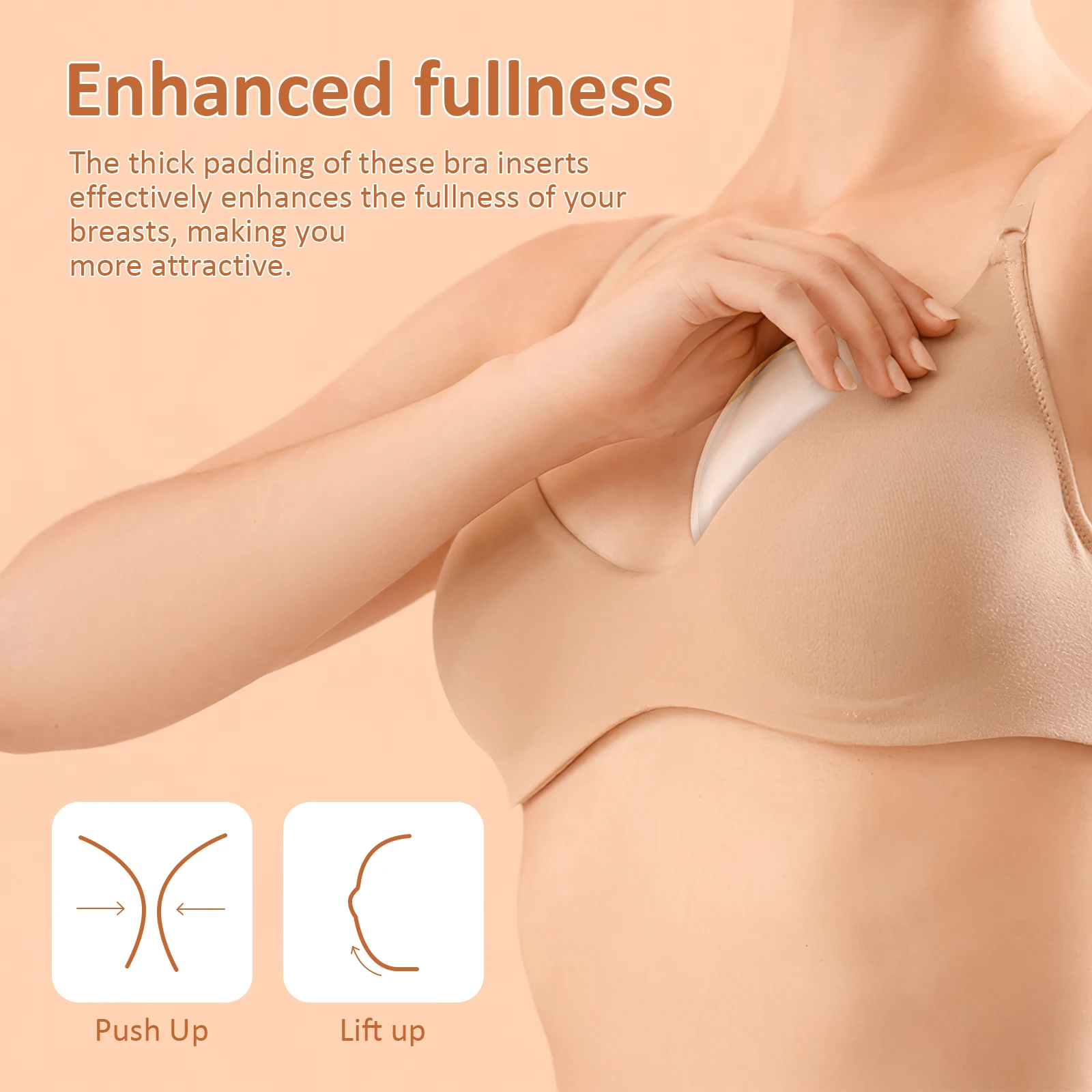 

2 Pairs Thickened Chest Pad Bra Inserts Silicone Breast Pad Strapless Bras Comfortable Fit Reusable Natural Appearance Bra Pads
