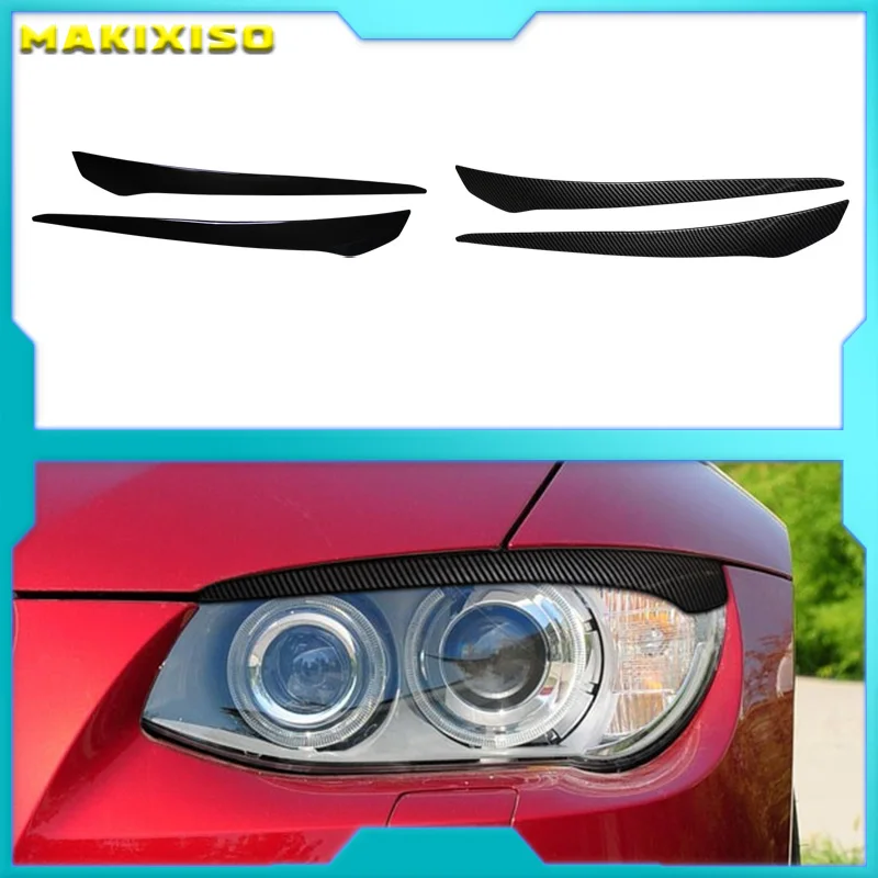 Para BMW E92 E93 2007-2014, Cubierta Decorativa de Plástico ABS Negro para Faros Delanteros, Adhesivo para Cubrir las Cejas de los Faros, Piezas de Auto