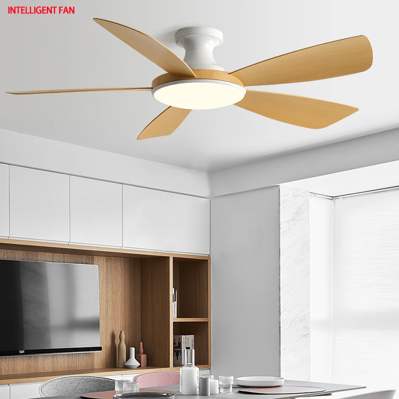 46/56 بوصة أرضية منخفضة مروحة السقف ضوء الحديثة الأسود ABS شفرة تيار مستمر التحكم عن بعد Led مروحة أضواء مطعم غرفة النوم 110 فولت 220 فولت #1