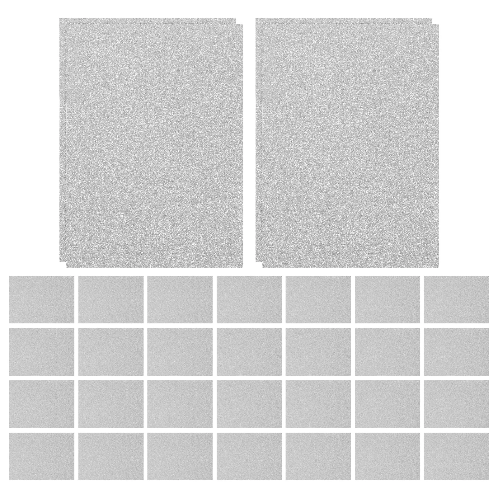 50pcs Card Membrane Protection Bag 61X91Mm Sparkle Matte Silver Glitter Vinyl Trading Card Sleeves For Sports Kpop