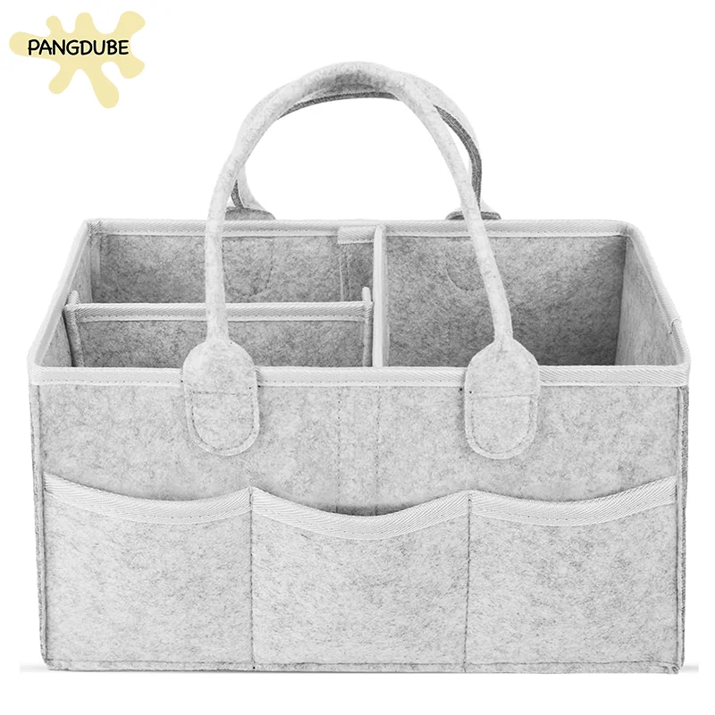 Multifunctional Felt Diaper Stackers & Caddies Baby Diaper Bag Organizer for Things of Baby Diaper Stackers Large Diaper Pouch