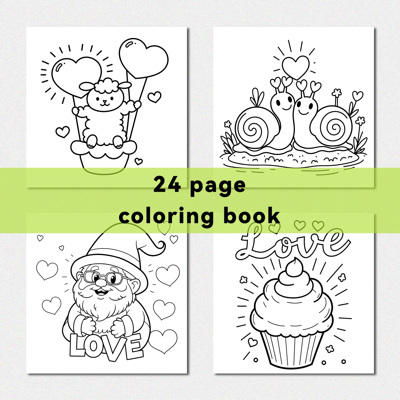 COZY GIRL VALENTINES Coloring Book for Adults Featuring Cartoon Bold-easy Patterns for Relaxation Kids DIY Painting Drawing Book
