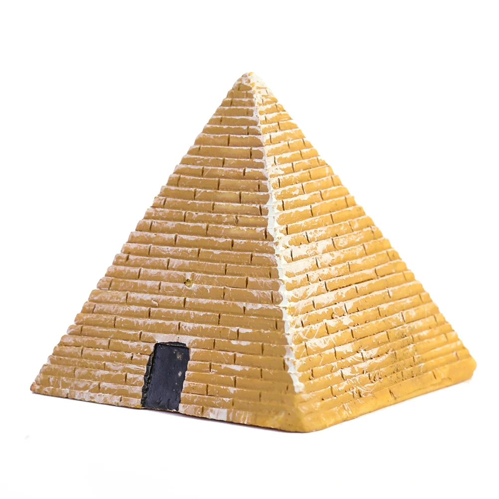 Retro Ancient Egypt Pyramid Resin Ornament Paperweight Crafts Figurines Charm Mascot Tea Pet Photo Props Fairy Garden Desk Decor