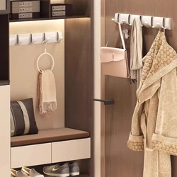 Coat Rack Rail Hook for Hats, Jackets, Space-Saving Storage Organizer for Entryway, Mudroom, Closet, Bathroom, Bedroom, 5 Hooks