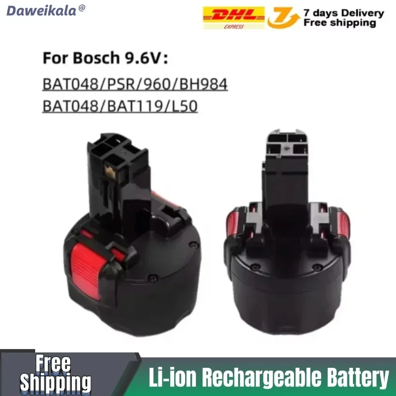 Daweikala For Bosch 12800mAh9.6V Power Tool Batteries BAT038 BAT040 BAT140 BAT043 D70745 PSR12 BAT048 BH984 BAT048 6.8Ah 9.8Ah 1