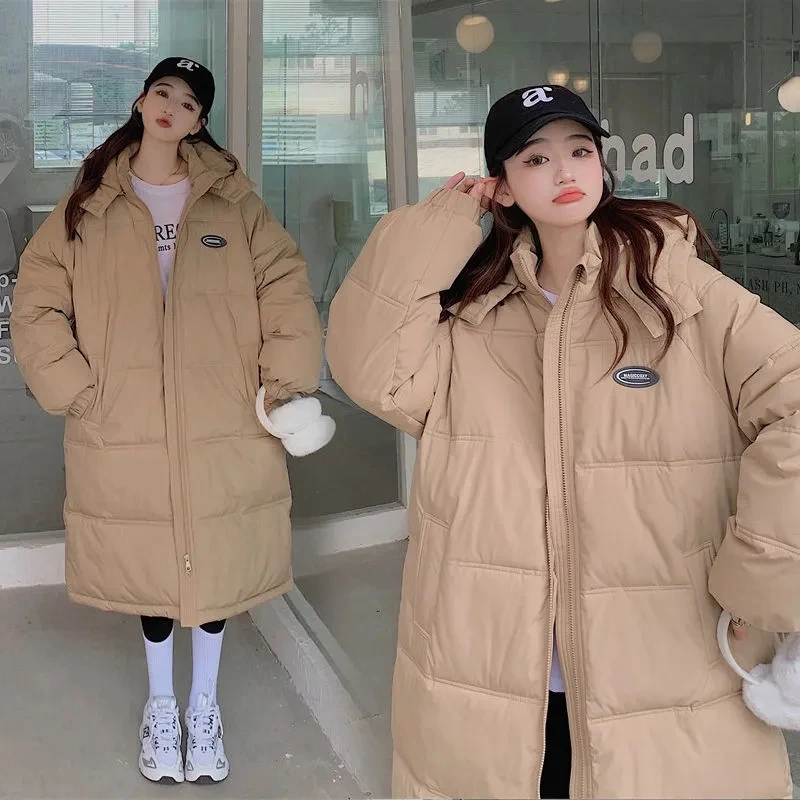 

2025 New Women Winter Klein Blue Jacket Mid-Length Hooded Cotton Coat Women Winter Parkas Korean Loose Warm Thicken Down Jacket