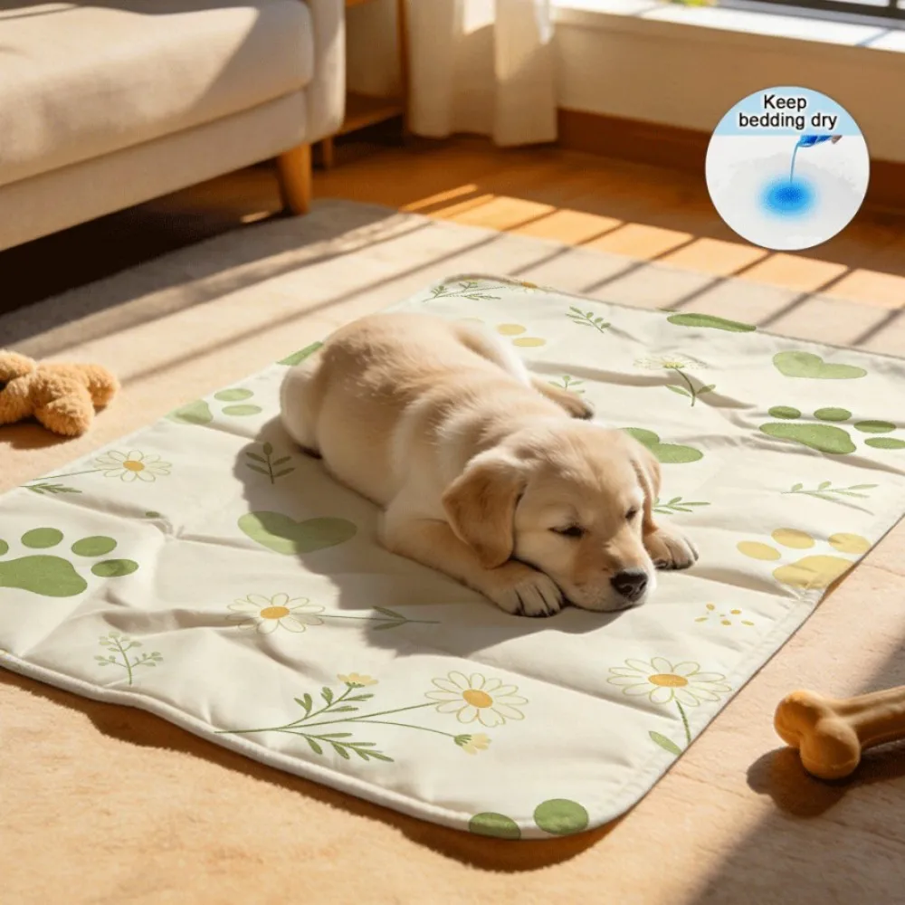 Pastel paw heart daisy green vibe Reusable Pet Training Underpads Gentle Surface No Irritation for Young Pets