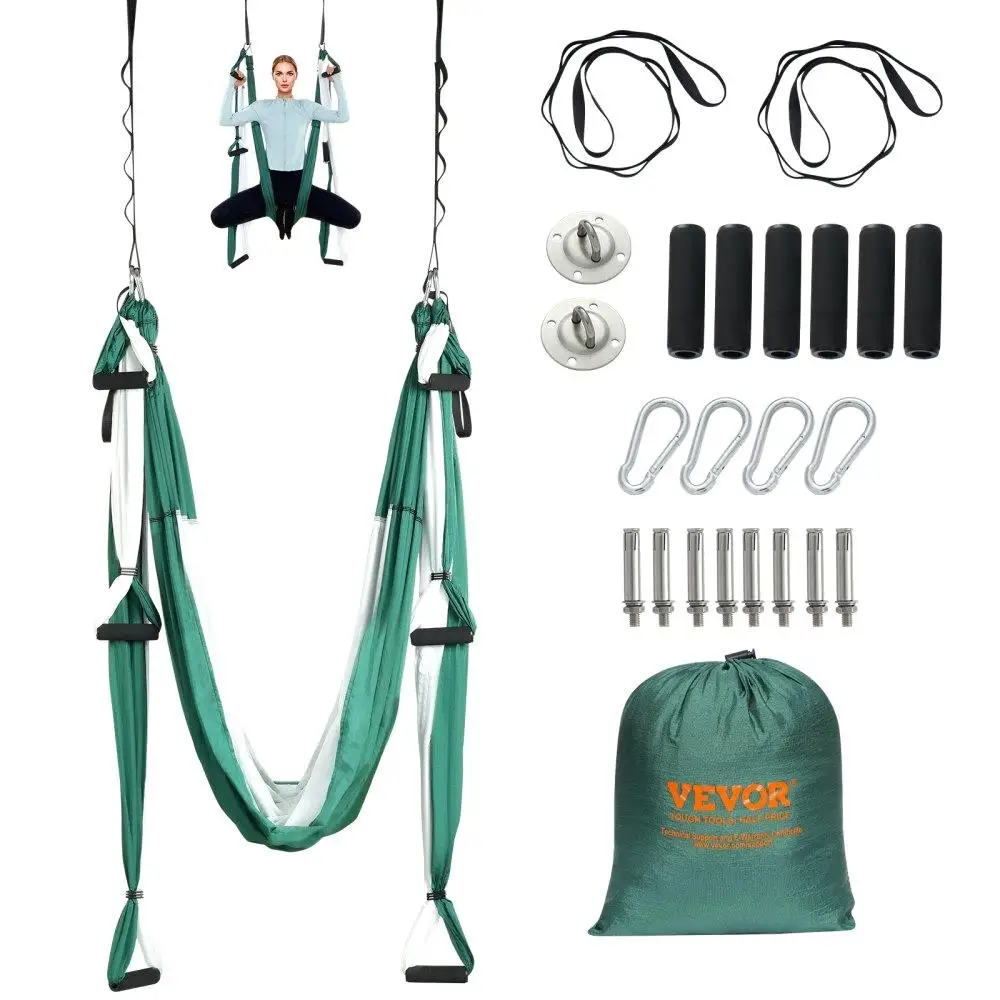 

Aerial Yoga Swing Set 2.7 Yards Inversion Trapeze Fly Kit Ceiling Mount Accessories