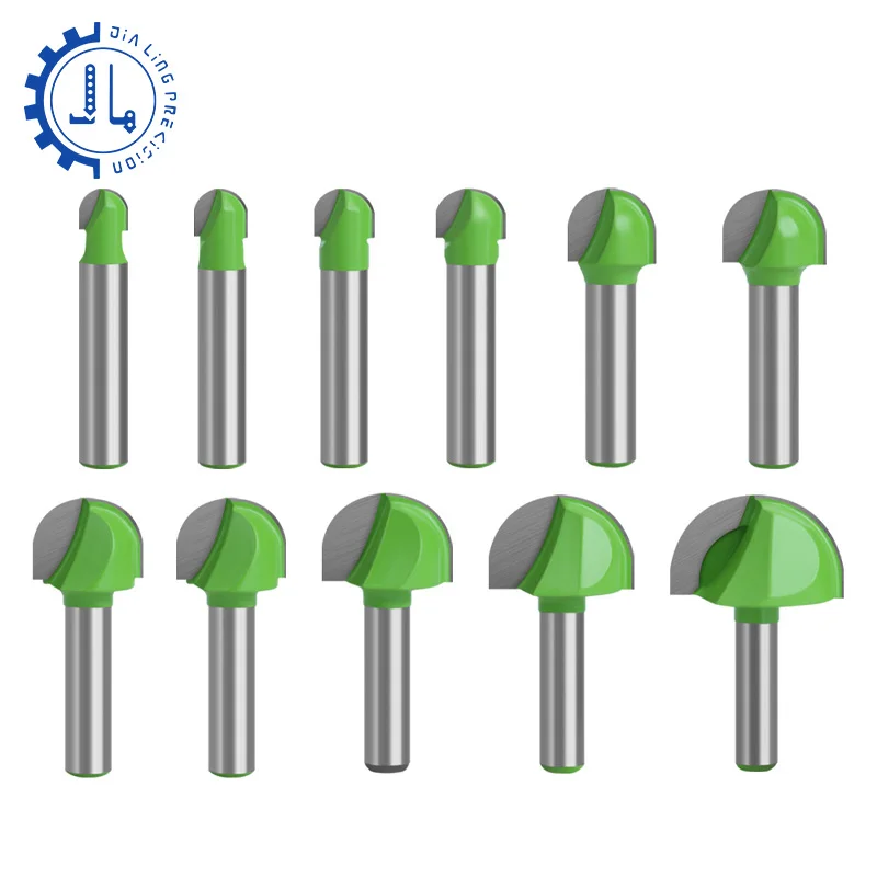 8mm Shank Router Bit Wood Milling Cutter Round Nose End Mill Ball Nose Round Bottom Wood Router Bit Set Woodworking Cove Box Bit