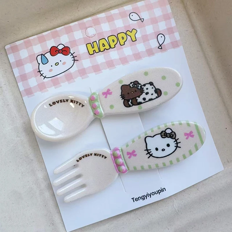 Kawaii Sanrios Hellokittys Retro Cat Hair Clips for Women Cute Children's Side Bangs Claw Clip Hair Accessories Fashion Gifts
