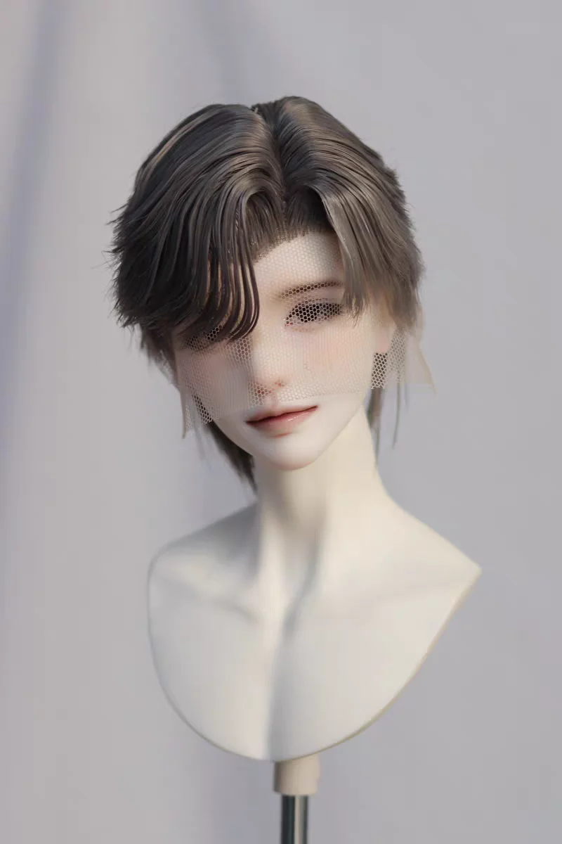 BJD pop pruik pruik 3 punten klein 3 punten hoge temperatuur zijde handhaak enkele puntige heren korte styling haar XC