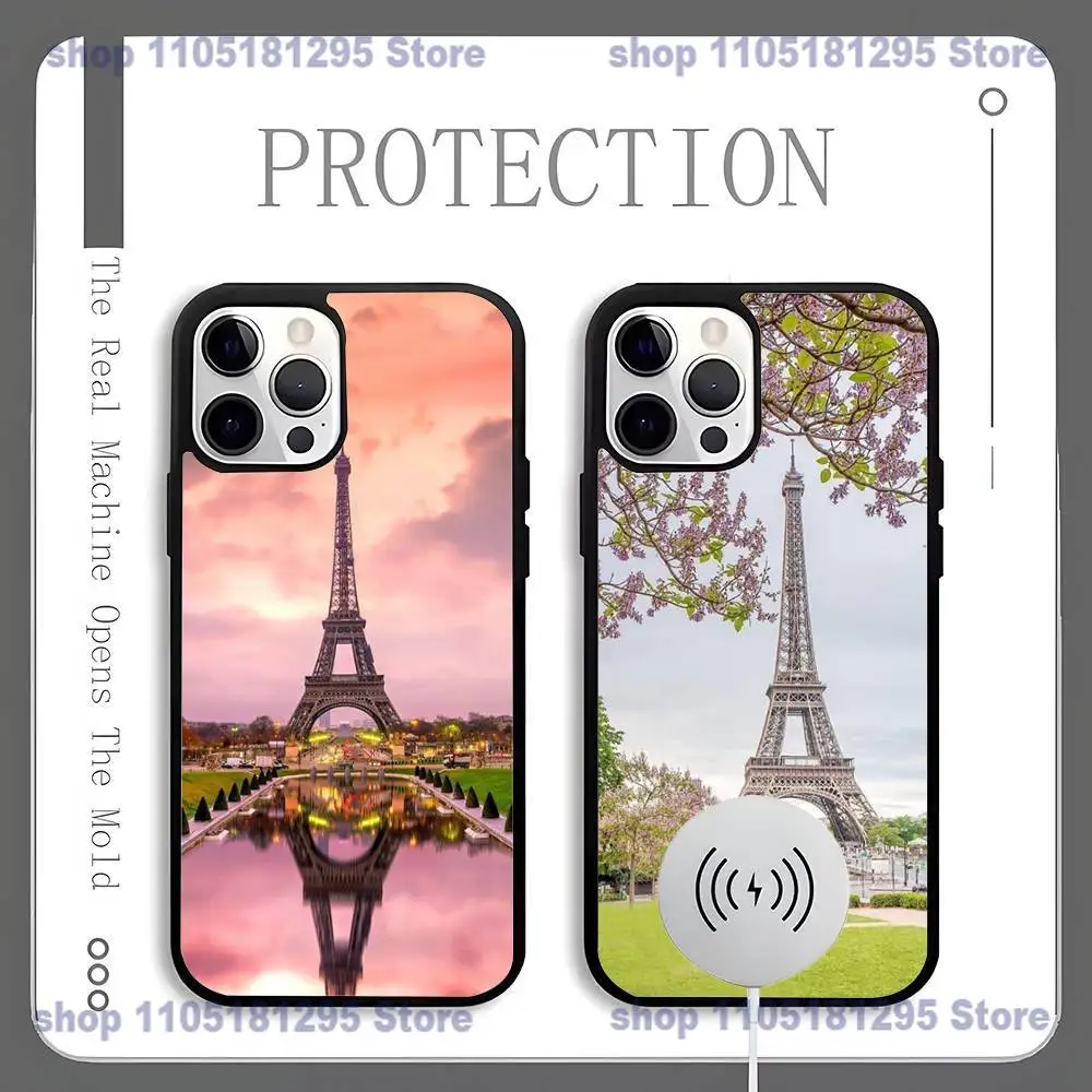 

Paris Art Eiffel T-Tower Phone Case For iPhone 17,16,15,14,13,12,11,Pro,Max,Plus,Mini,SE4,E Magnetic Magsafe Wireless Charging