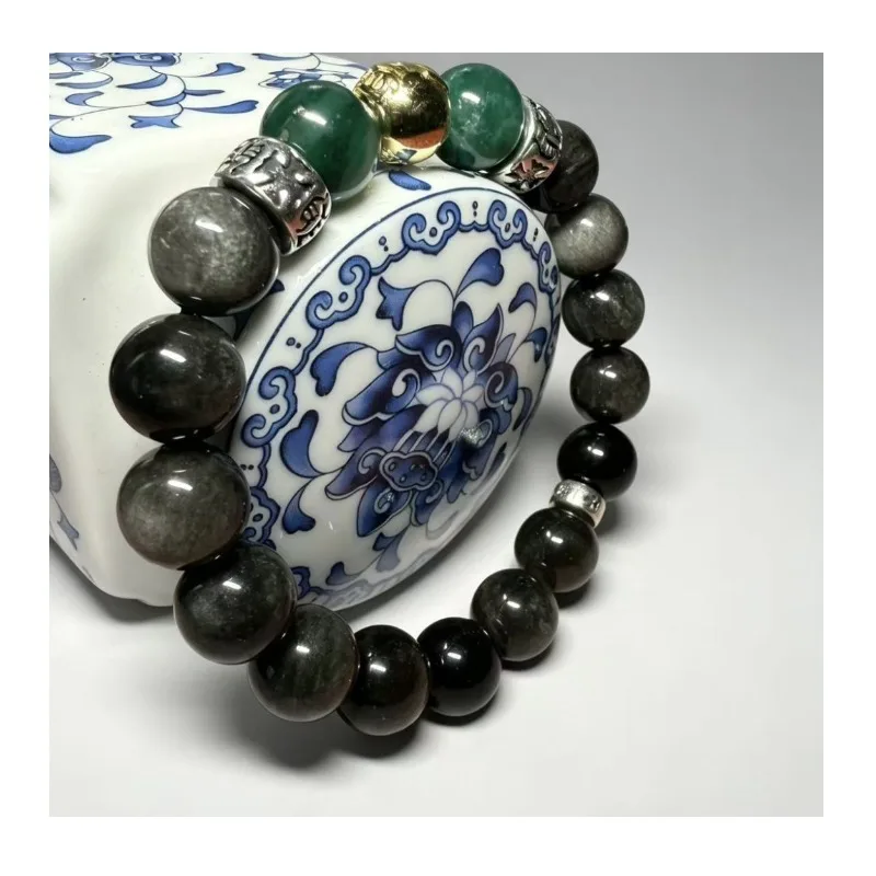 

Bracelet Natural Jade Jade Gold Plated Accessories Obsidian Combination Accessories Birthday Gift