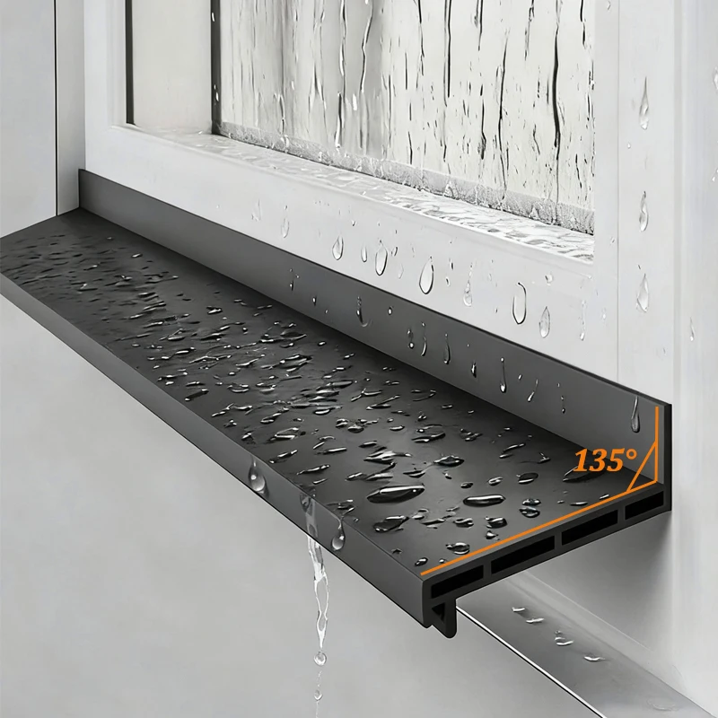 1.1m TPE Window Water Blocking Bar Balcony Waterproof Rainproof Water Guide Plate Home Window Blocking Board Sealing Strip