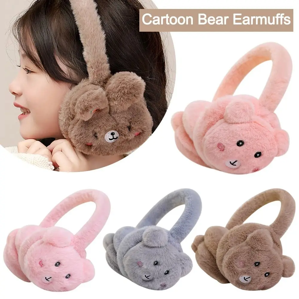 Coldproof Autumn Winter Earmuffs Ear Wraps Plush Thicken Ear Warmer Windproof Little Bear Earflap Unisex