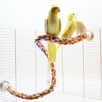Pet Bird Standing Toys for Parrots Cockatiel Agapornis Parakeet Perch Bird Cages Accessories Bendable Swing Rope Perching Sticks