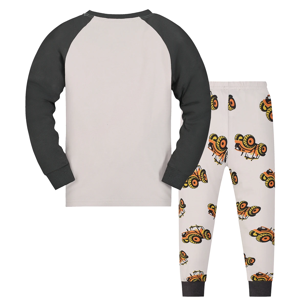 【Through 1615 Flame】Boys Truck Patterned Cotton Pajama Set, Casual Sporty Style, Suitable for Boys and Ages 2-9