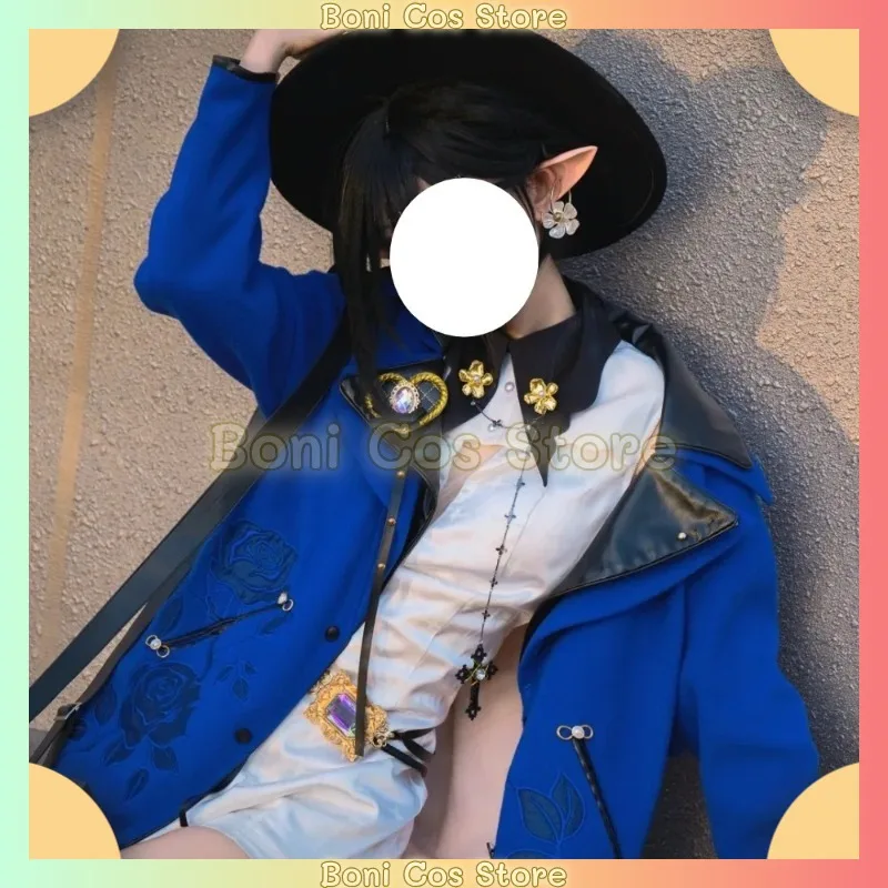 Arknights Entelechia Dazzling Blue Cosplay Costume Blue Coat Accessories Game Character Role Play Outfit Cos Suit For Comic Con