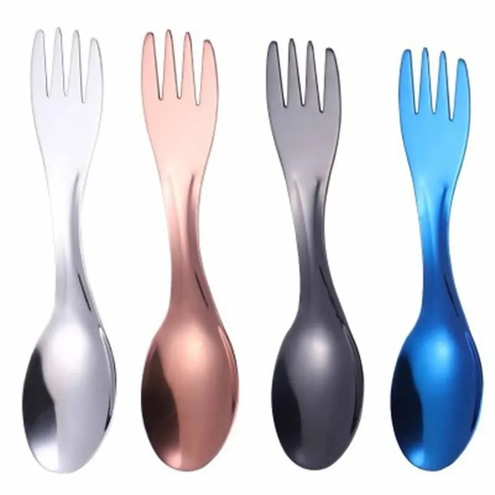 

Outdoor Backpack Flatware Stainless Tableware Hike Cookware Utensil Cutlery Picnic Spork Fork Spoon Travel Camp Long Portable