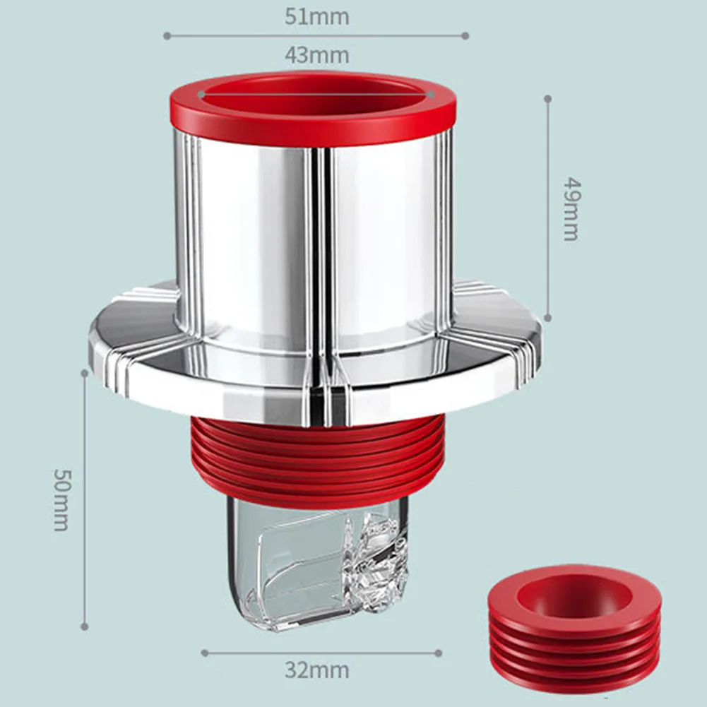 Red Silver 50mm 75mm Drain Seal For Washing Machine Kitchen Pipe Odour Stopper Sink Dishwasher Drainage Interface ABS Silicone