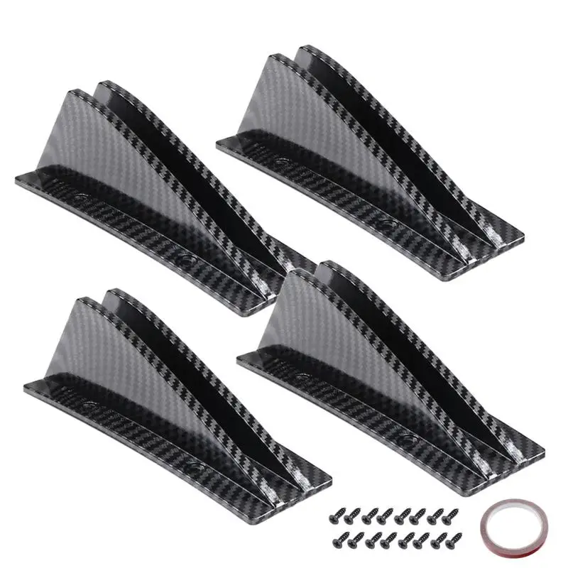 Car Rear Diffuser 4pcs Car Shark Wing Spoiler Rear Bumper Diffuser For Streamlined Look Car Modified Accessories For Rear Bumper