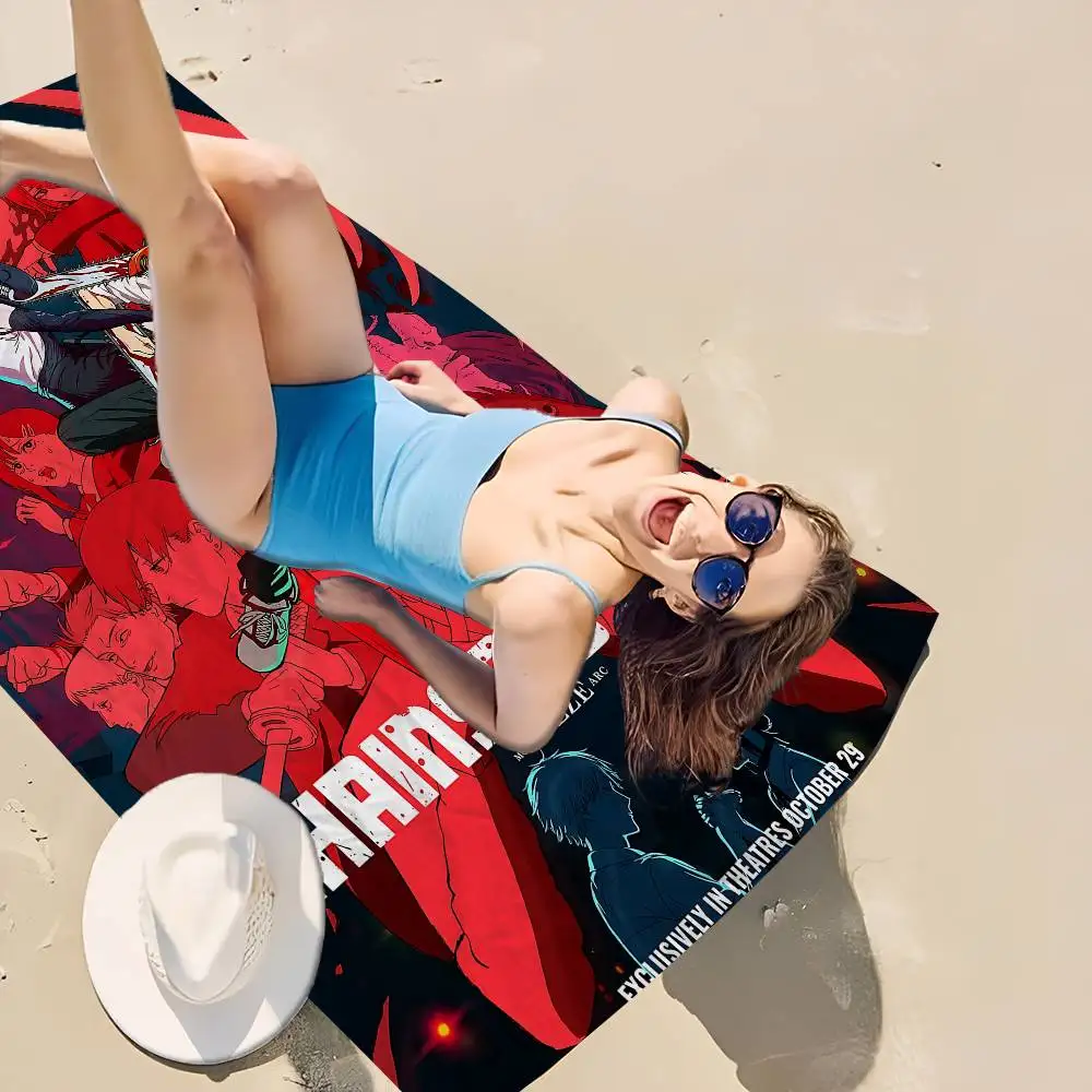 Chainsaw Man The Movie Reze Arc Microfiber Blanket Quick Drying Beach Towels Oversized Printing Super Absorbent Pool Towel