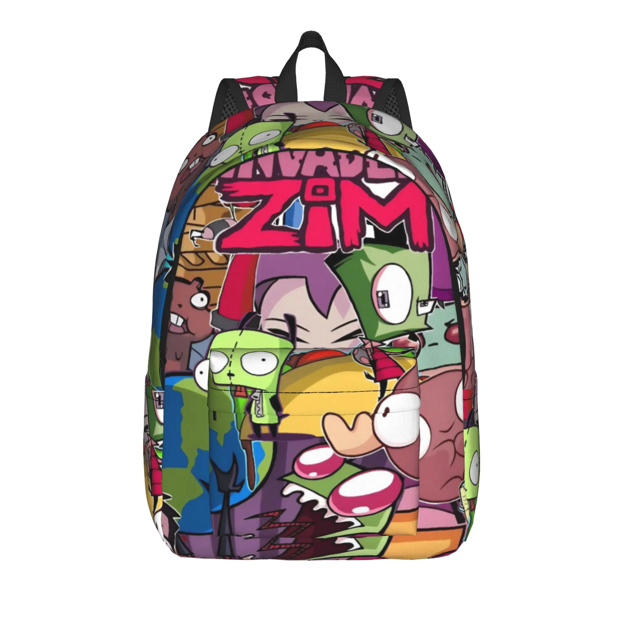 Invader Zim Gir Dib Robot Backpack American Animated  Teen Polyester Cycling Backpacks Soft Style High School Bags Rucksack