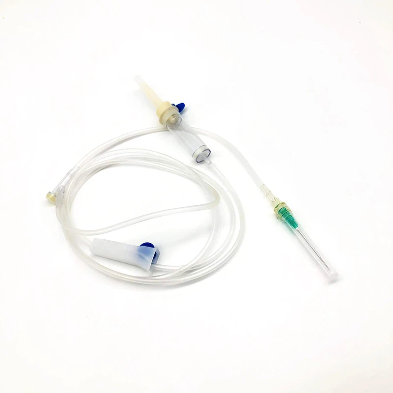 Disposable Sterile Intravenous Infusion Set Medical With Flow Regulator 21G